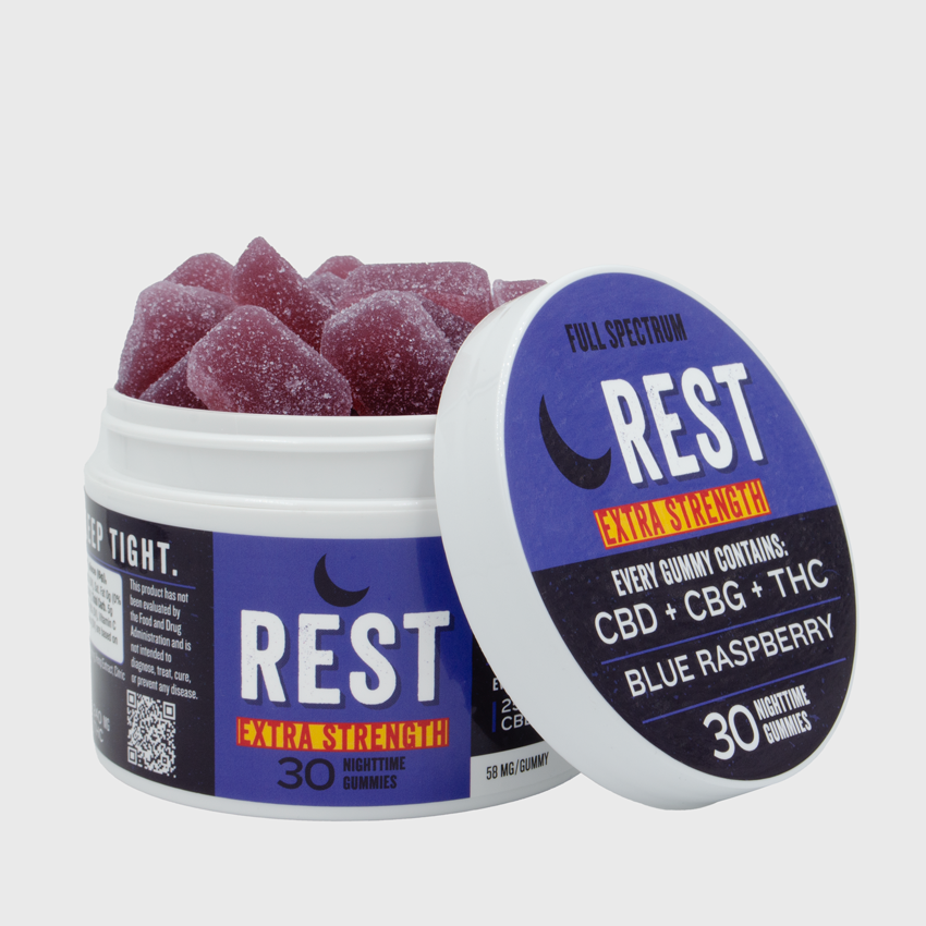 Rest Extra Strength Gummies CBD+CBG+THC